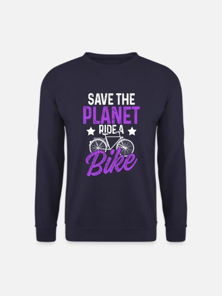 save the planet bike - Unisex Sweatshirt - navy