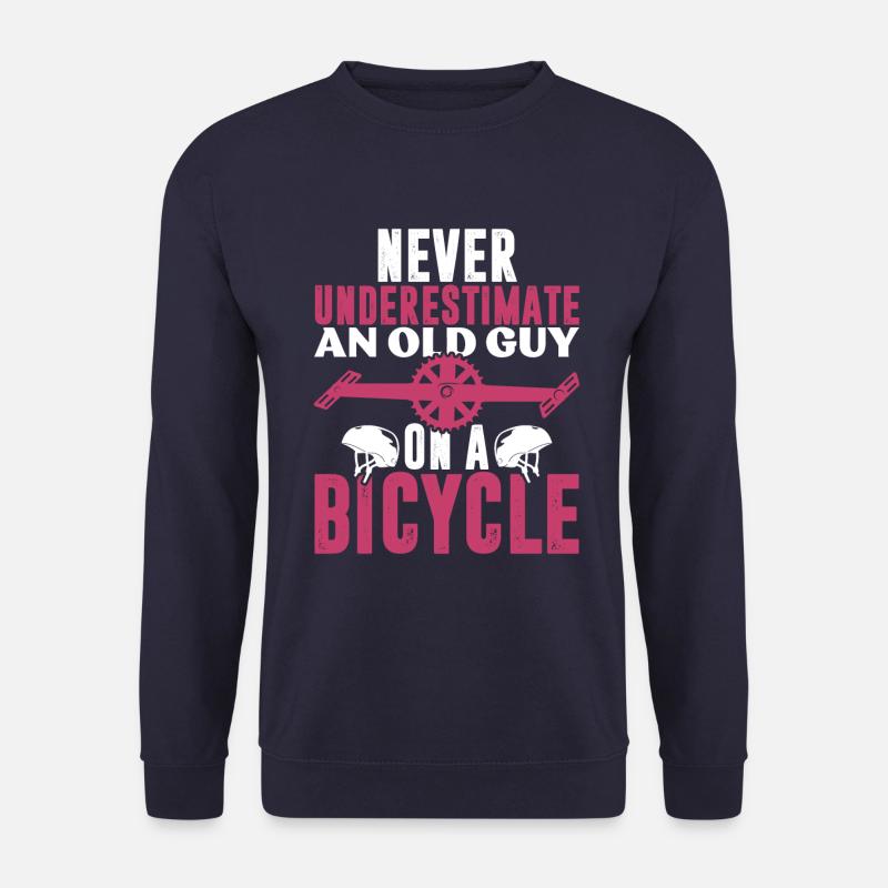 alter mann fahrrad - Unisex Pullover - Navy