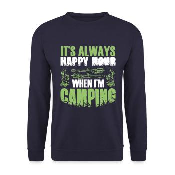 happy hour camping - Unisex Sweatshirt - navy - Front - Alina (178cm) & Michal (187cm)