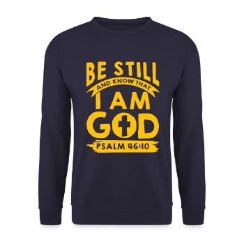 I am your God psalm - Unisex Sweatshirt - navy - Front - Alina (178cm) & Michal (187cm)