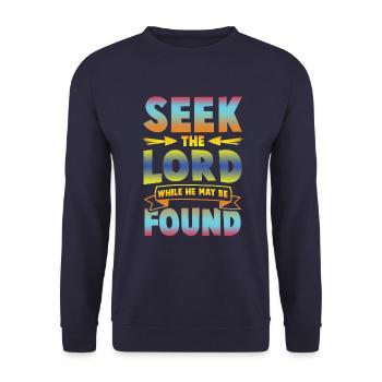 cherchez la bible de Dieu - Sweat-shirt Unisexe - marine - Devant - Alina (178cm) & Michal (187cm)