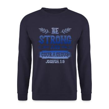 be strong god bible - Unisex Sweatshirt - navy - Front - Alina (178cm) & Michal (187cm)