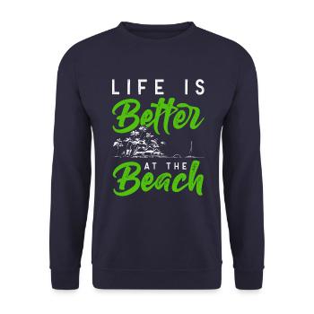 beach travel summer - Unisex Sweatshirt - navy - Front - Alina (178cm) & Michal (187cm)