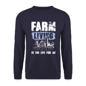 farmer leben - Unisex Pullover - Navy - Vorne - Alina (178cm) & Michal (187cm)