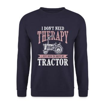 tractor therapy farm - Unisex Sweatshirt - navy - Front - Alina (178cm) & Michal (187cm)