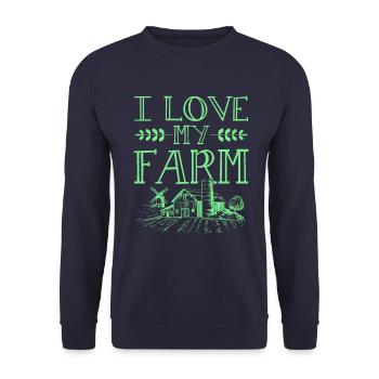 I love my farm - Unisex Sweatshirt - navy - Front - Alina (178cm) & Michal (187cm)