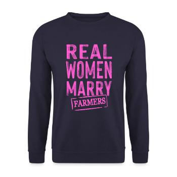 frauen heiraten bauern - Unisex Pullover - Navy - Vorne - Alina (178cm) & Michal (187cm)