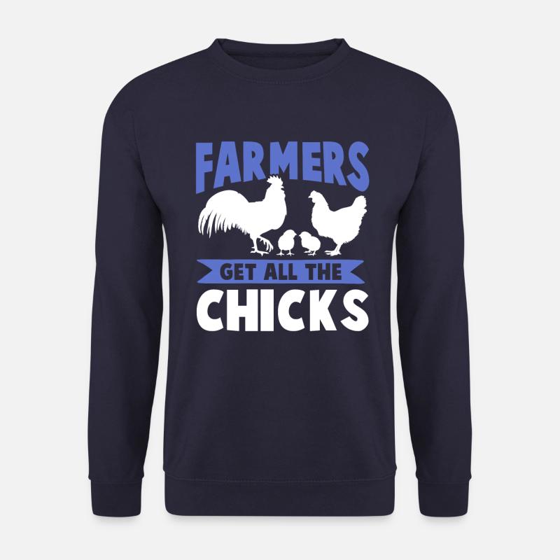 hühner farmer spruch - Unisex Pullover - Navy