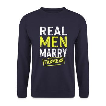 men marry peasant women - Unisex Sweatshirt - navy - Front - Alina (178cm) & Michal (187cm)