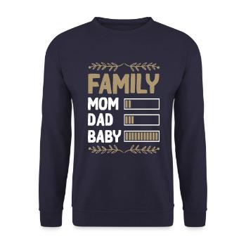 familie mama papa - Unisex Pullover - Navy - Vorne - Alina (178cm) & Michal (187cm)