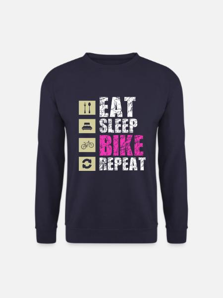 eat sleep bike repeat - Unisex Pullover - Navy