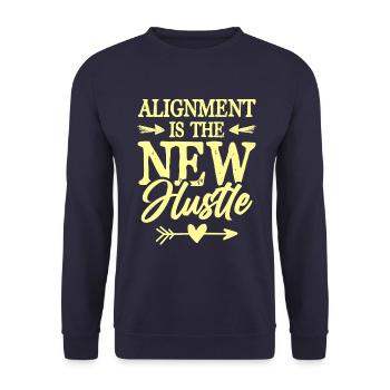 hustle spruch - Sweat-shirt Unisexe - marine - Devant - Alina (178cm) & Michal (187cm)