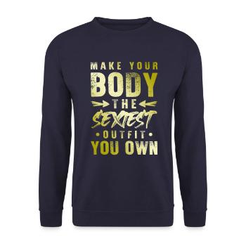 sexy body fitness - Unisex Sweatshirt - navy - Front - Alina (178cm) & Michal (187cm)