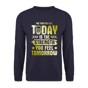 God no one against us - Unisex Sweatshirt - navy - Front - Alina (178cm) & Michal (187cm)