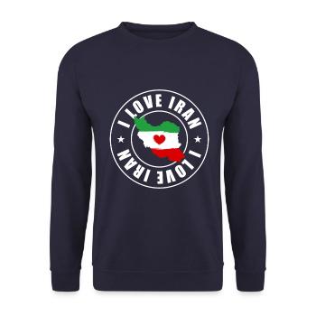 ich liebe iran - Unisex Pullover - Navy - Vorne - Alina (178cm) & Michal (187cm)