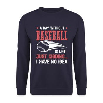 Baseball Sports - Unisex Sweatshirt - navy - Front - Alina (178cm) & Michal (187cm)