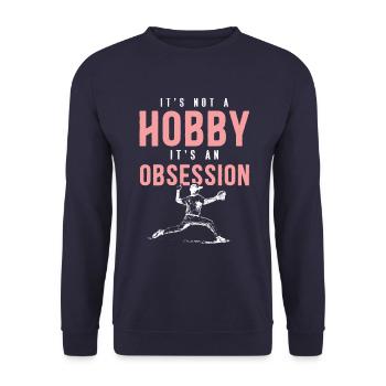 Baseball Hobby - Unisex Sweatshirt - navy - Front - Alina (178cm) & Michal (187cm)