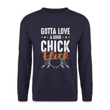 Fille de hockey sur gazon - Sweat-shirt Unisexe - marine - Devant - Alina (178cm) & Michal (187cm)