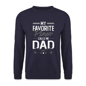 feldhockey papa - Unisex Pullover - Navy - Vorne - Alina (178cm) & Michal (187cm)