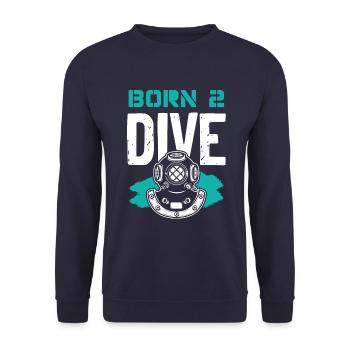 Né pour plonger - Sweat-shirt Unisexe - marine - Devant - Alina (178cm) & Michal (187cm)