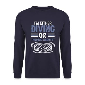 Tauchen scuba diving - Unisex Pullover - Navy - Vorne - Alina (178cm) & Michal (187cm)