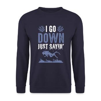 Diving Funny saying - Unisex Sweatshirt - navy - Front - Alina (178cm) & Michal (187cm)