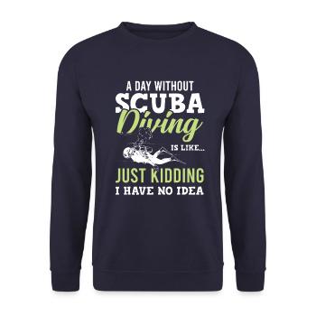 Diving scuba diving - Unisex Sweatshirt - navy - Front - Alina (178cm) & Michal (187cm)