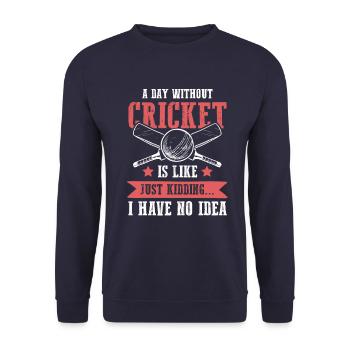 cricket team - Unisex Pullover - Navy - Vorne - Alina (178cm) & Michal (187cm)