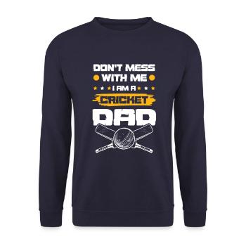 Cricket Papa - Unisex Sweatshirt - navy - Front - Alina (178cm) & Michal (187cm)