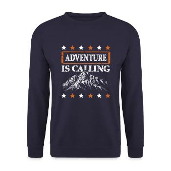 abenteuer ruft - Unisex Pullover - Navy - Vorne - Alina (178cm) & Michal (187cm)