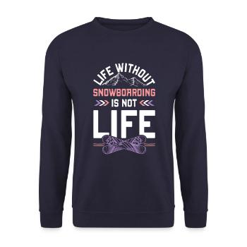 No life without snowboarding - Unisex Sweatshirt - navy - Front - Alina (178cm) & Michal (187cm)