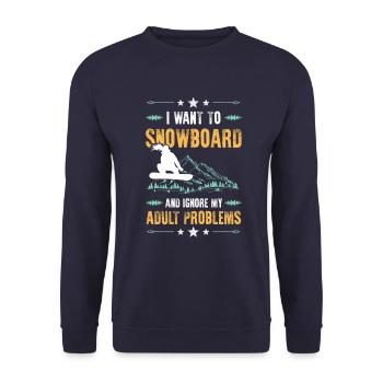 Ignore snowboarding problems - Unisex Sweatshirt - navy - Front - Alina (178cm) & Michal (187cm)