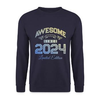 2024 génial depuis - Sweat-shirt Unisexe - marine - Devant - Alina (178cm) & Michal (187cm)