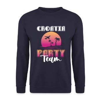 Croatia Party Team - Unisex Sweatshirt - navy - Front - Alina (178cm) & Michal (187cm)