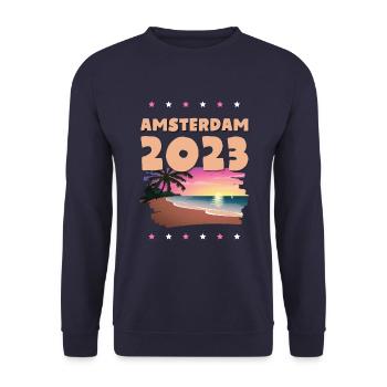 Amsterdam 2023 - Unisex Sweatshirt - navy - Front - Alina (178cm) & Michal (187cm)
