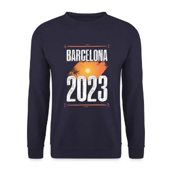 Barcelone 2023 - Sweat-shirt Unisexe - marine - Devant - Alina (178cm) & Michal (187cm)