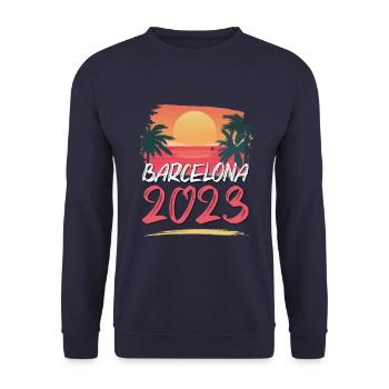 Barcelona 2023 - Unisex Pullover - Navy - Vorne - Alina (178cm) & Michal (187cm)