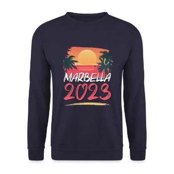 Marbella 2023 - Unisex Sweatshirt - navy - Front - Alina (178cm) & Michal (187cm)
