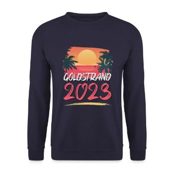 Goldstrand 2023 - Unisex Pullover - Navy - Vorne - Alina (178cm) & Michal (187cm)