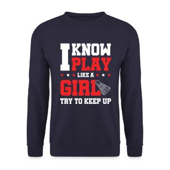 Badminton Filles - Sweat-shirt Unisexe - marine - Devant - Alina (178cm) & Michal (187cm)