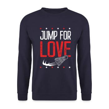 badminton liebe - Unisex Pullover - Navy - Vorne - Alina (178cm) & Michal (187cm)