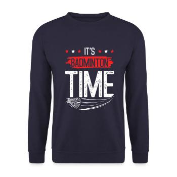 Heure du badminton - Sweat-shirt Unisexe - marine - Devant - Alina (178cm) & Michal (187cm)