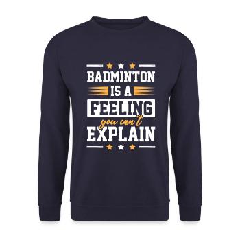 Badminton Sports - Unisex Sweatshirt - navy - Front - Alina (178cm) & Michal (187cm)