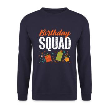 Birthday Squad - Unisex Sweatshirt - navy - Front - Alina (178cm) & Michal (187cm)