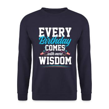 geburtstags lustiger spruch - Unisex Pullover - Navy - Vorne - Alina (178cm) & Michal (187cm)