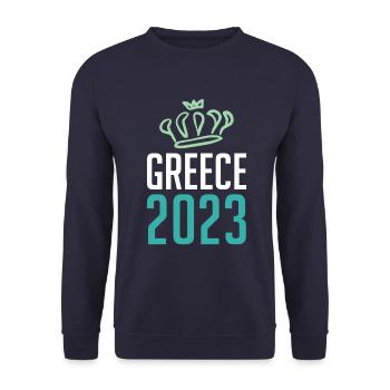 Greece 2023 Krone - Unisex Sweatshirt - navy - Front - Alina (178cm) & Michal (187cm)