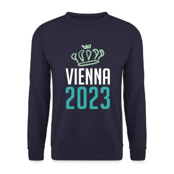 Vienna 2023 Wien Krone - Unisex Sweatshirt - navy - Front - Alina (178cm) & Michal (187cm)