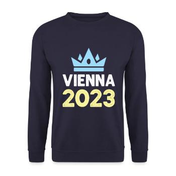 Vienna 2023 Wien Krone - Unisex Sweatshirt - navy - Front - Alina (178cm) & Michal (187cm)