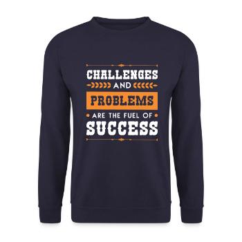 erfolg sieg problem - Unisex Pullover - Navy - Vorne - Alina (178cm) & Michal (187cm)