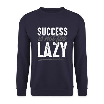 Success not lazy - Unisex Sweatshirt - navy - Front - Alina (178cm) & Michal (187cm)